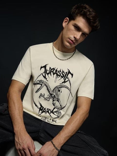 Jurassic Rockstar Raptor Men Relaxed T-Shirts