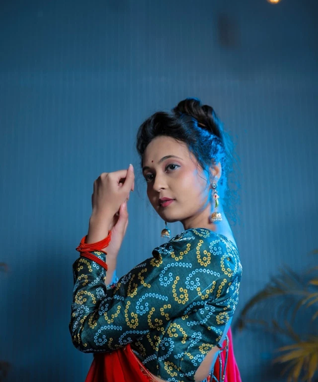 Designer Fancy Faux Georgette Embroidery With Real Mirror Work Saree & Blouse 11-RV