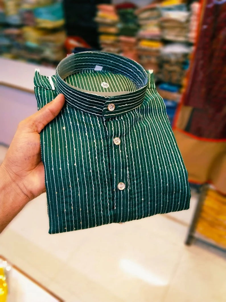 Men's Crossed Kurta Pajama Set For Men's