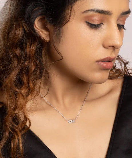 Silver Infinity Pendant with Link Chain