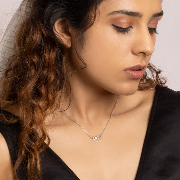 Silver Infinity Pendant with Link Chain