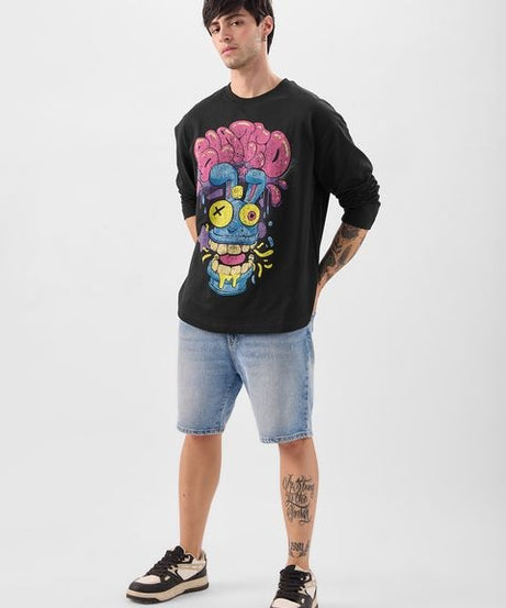 Trippy Blaze Oversized Full Sleeve T-Shirts
