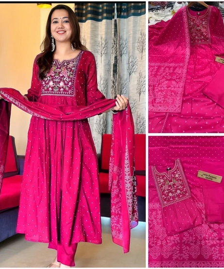 New Trending Reyon With Embroidery Work Wedding Party Wear Top Bottom Dupatta 12-BS