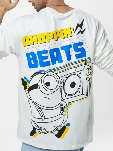 Minions Dropping Beats Oversized Full Sleeve T-Shirts
