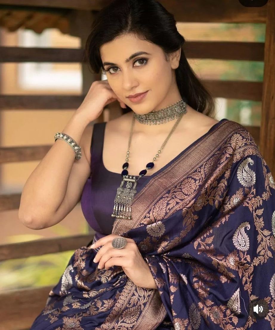 Classic Wear Soft Lichi Silk Saree,Party Wedding Indian Sari With Blouse