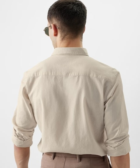 Cotton Linen Sun-Kissed Beige Cotton Linen Shirts