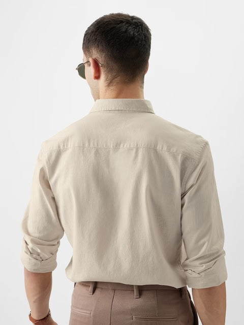 Cotton Linen Sun-Kissed Beige Cotton Linen Shirts