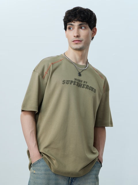 Urban Olive Oversized T-Shirts