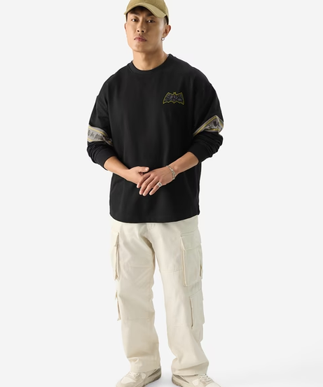 Batman Paisley Oversized Full Sleeve T-Shirts