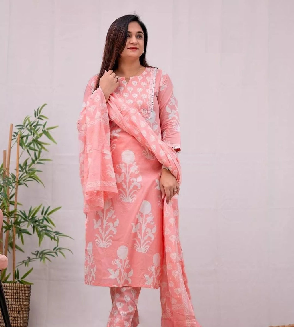 Cotton Fabric Fancy Bollywood Exclusive Kurti Pant & Dupatta