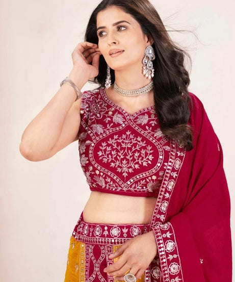 Function Premium Georgette Wedding Stitched Lehenga Blouse With Dupatta 15-MA