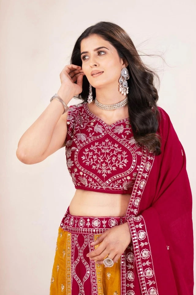 Function Premium Georgette Wedding Stitched Lehenga Blouse With Dupatta 15-MA