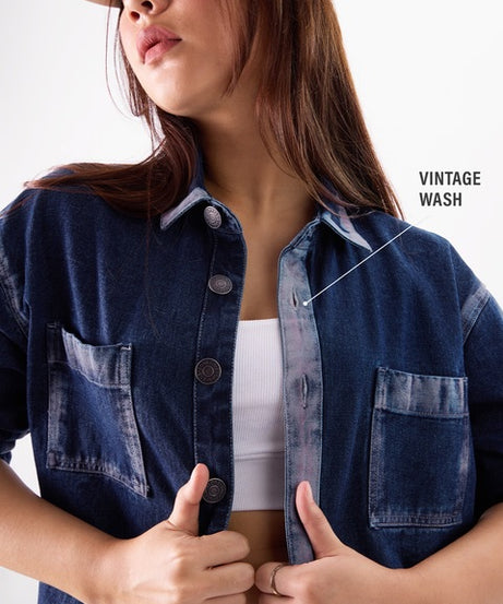 Aster Denim Women Shackets