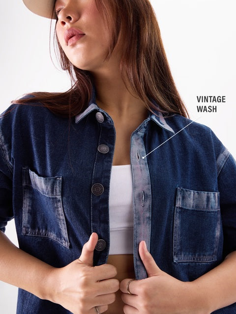 Aster Denim Women Shackets