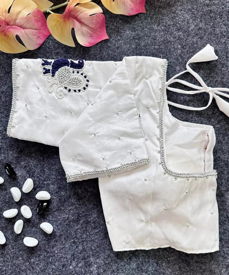 Lemon Silk Saree Blouse