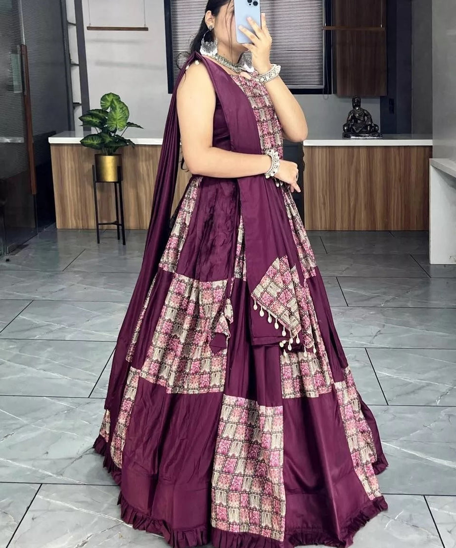 Pure Rayon Cotton Lehenga Blouse Dupatta