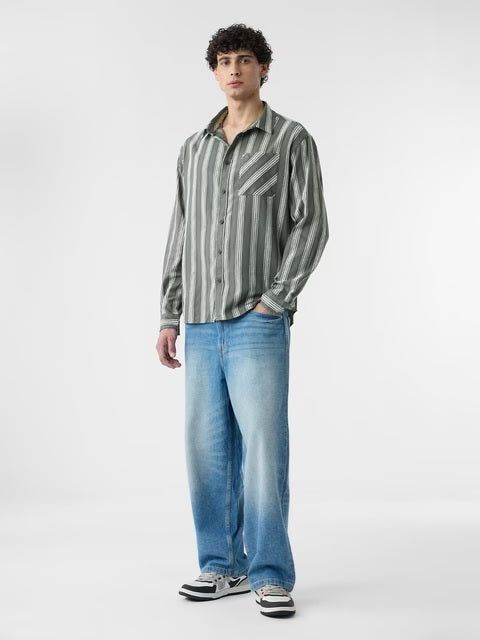 Grey Men Relaxed Shirts