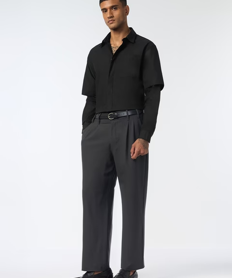 Black Void Men Relaxed Shirts