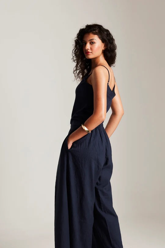 Navy Co-Linen Camisole Top
