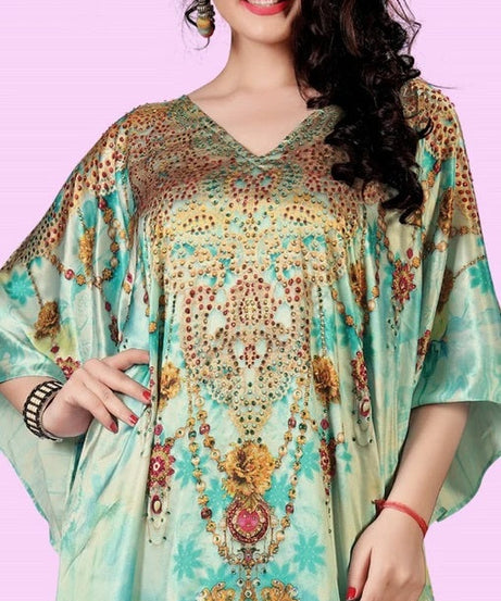 Kaftan Dress for women free size V- Neck Sleeve Caftans Long Bathing Suit