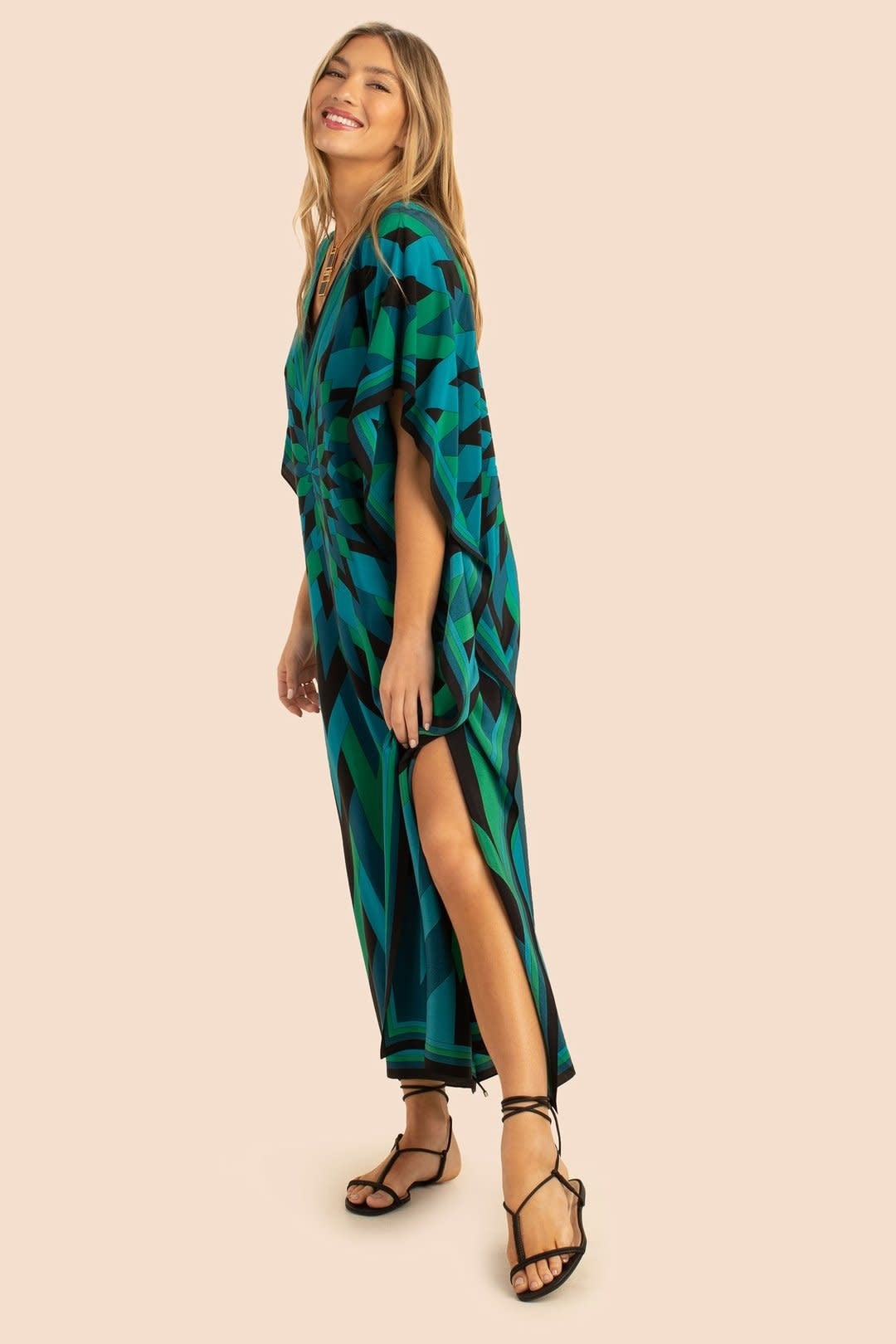 Elegant Silk Crepe Kaftan - Luxurious, Lightweight Caftan For Women's