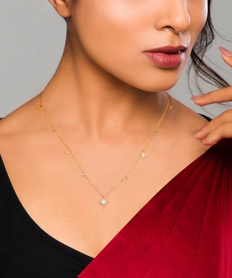 Golden Constellation Drop Necklace