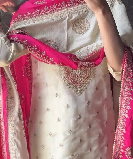 Heavy Pure Chinon Beautiful Traditional Full Stitched Kurti Bottom Dupatta