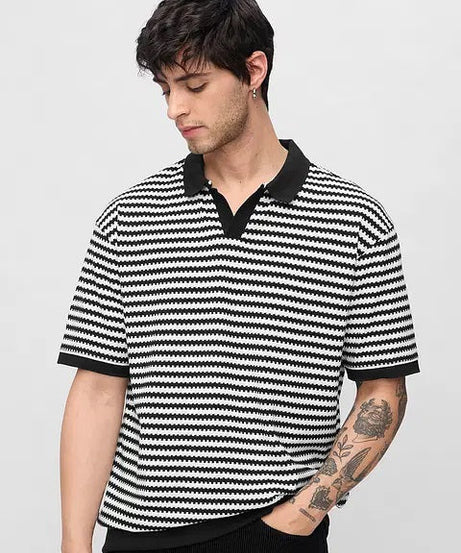 Jacquard Polo Monochrome Oversized Polos tshirt