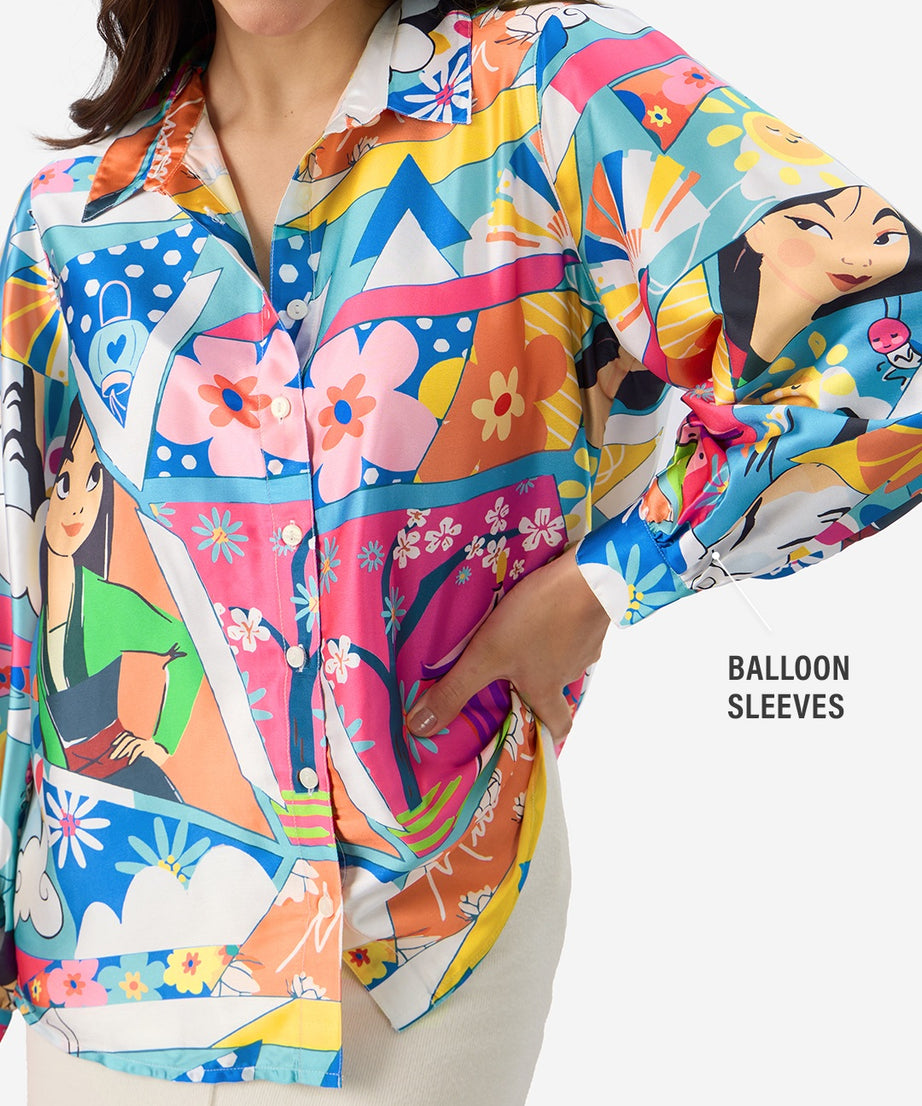 Satin Disney Mulan Women Shirts