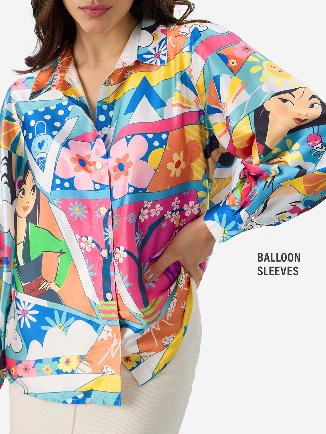 Satin Disney Mulan Women Shirts