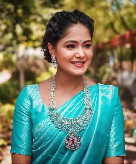 Women's Indian Designer Soft Lichi Silk Saree & Blouse