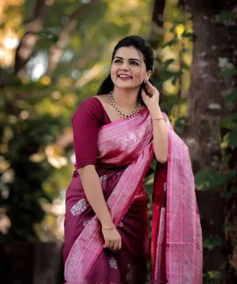 Soft Lichi Silk Indian Traditional Sari & Blouse