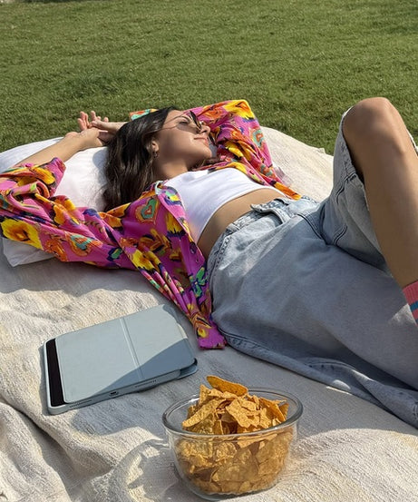 Textured Floral Bloom Women Boyfriend Shirts