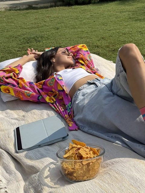 Textured Floral Bloom Women Boyfriend Shirts