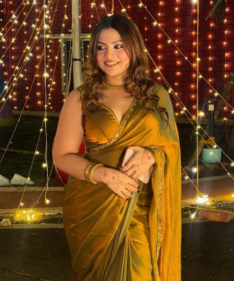 Women's Party Wear Frandy Crush Saree With Blouse 11-JR