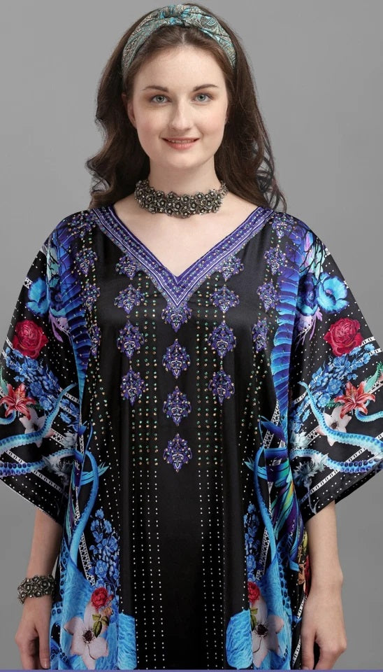 Free Size Kaftan Dress for Women Caftan Bathing Swim Cover Up Boho Beach Dress