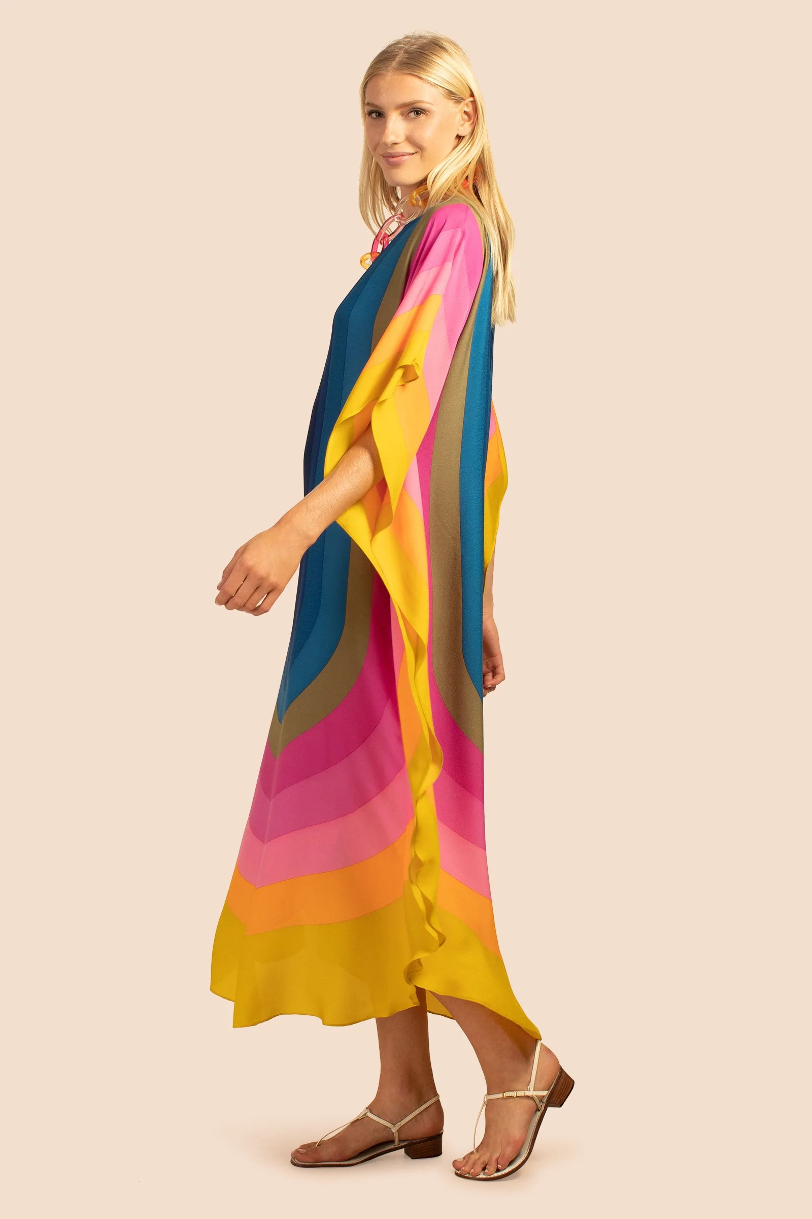 Women's French Moss Kaftan - Flowy Summer Beach Caftan