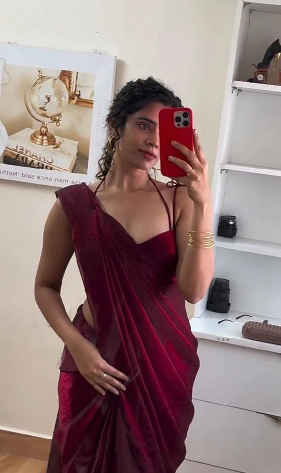 Space Silk Classic Saree, Fancy Party Wear Sari & Blouse