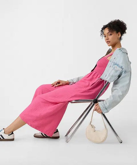 Textured Jumpsuit Fuchsia Women Jumpsuit