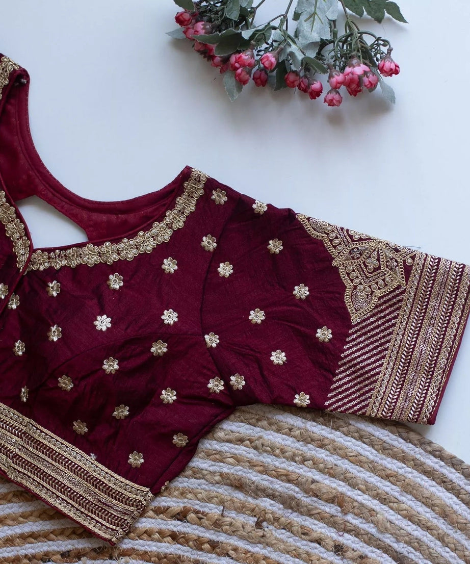 Women's Caterpillar Silk Full Stitched Blouse