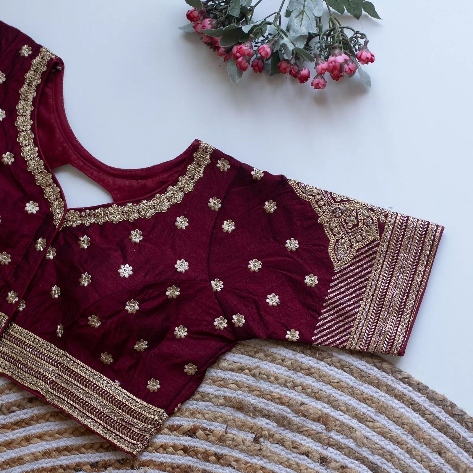 Women's Caterpillar Silk Full Stitched Blouse