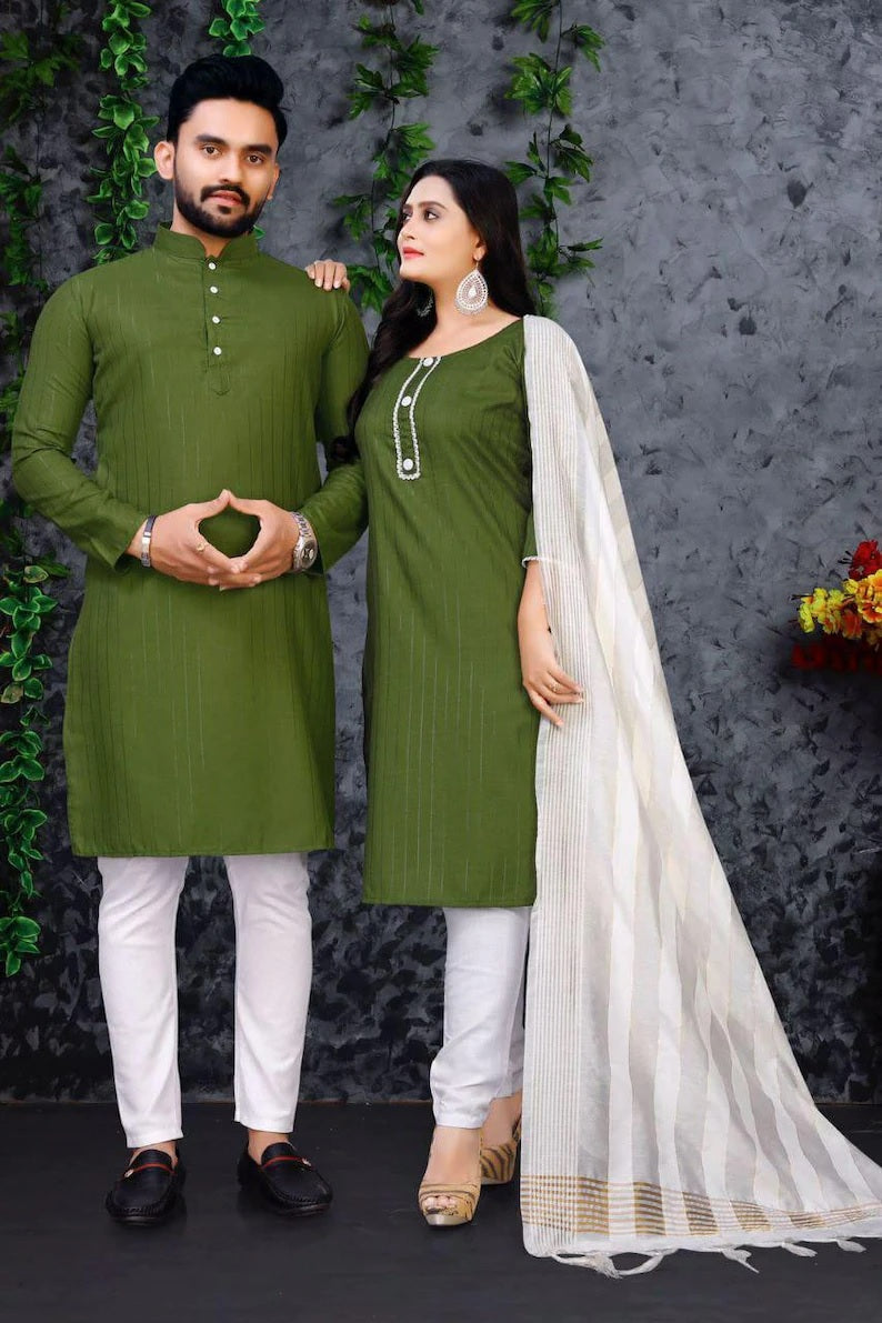 Pure Slub Cotton Couple Combo Set