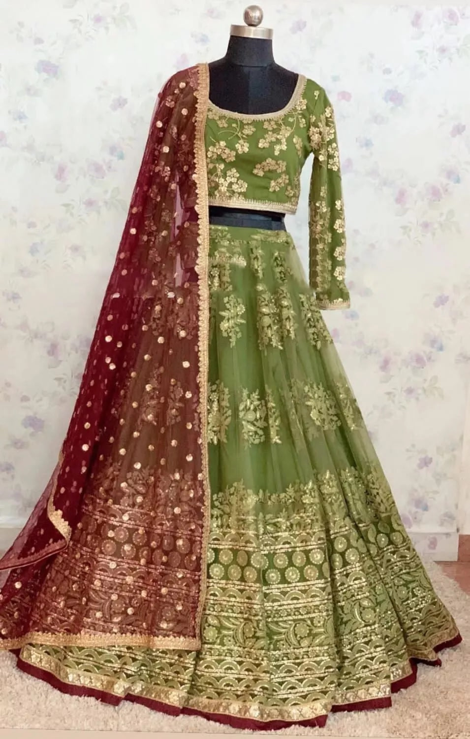 Indian Wedding Ethnic Net With Sequence Work  Lehenga Choli  & Blouse
