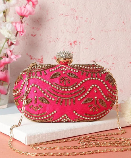 Single Side Work Oval Clutch