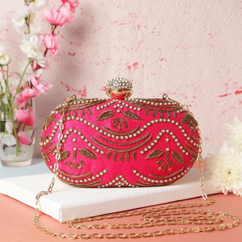 Single Side Work Oval Clutch