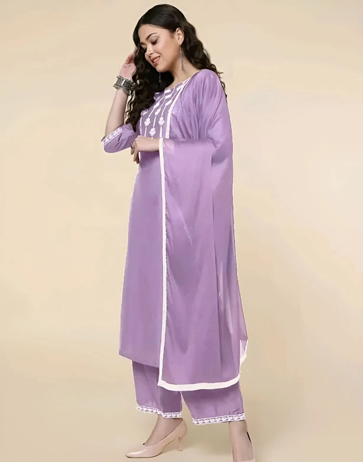 Function Wear Designer Full Stitched Cotton Kurti Bottom Dupatta