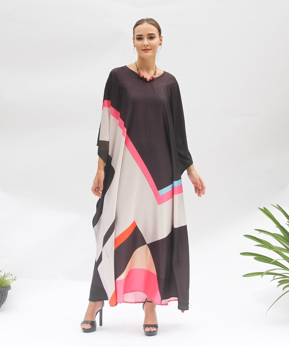 Luxury Soft Satin Slik Kaftan, Casual Wear Caftan For Women's