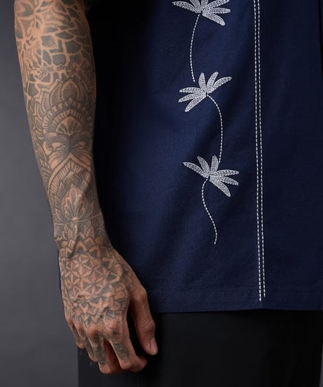 Midnight Petal Cotton Linen Shirts