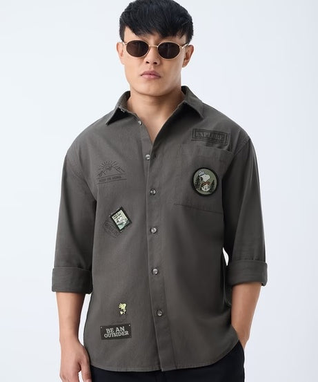 Peanuts Be An Outsider Men Relaxed Shirts