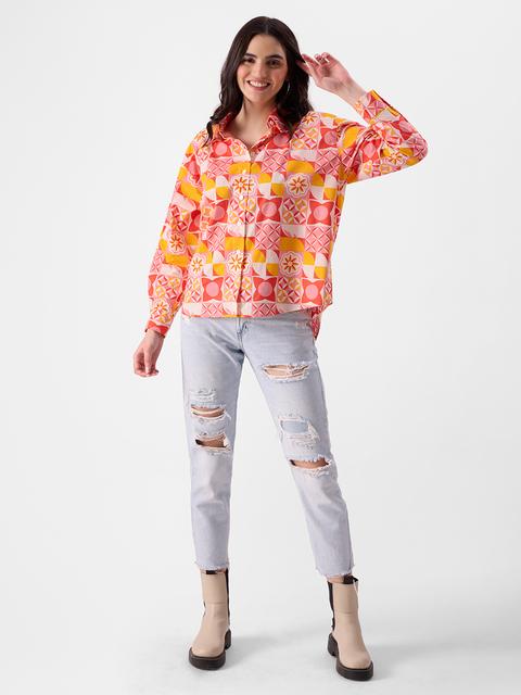 Abstract Petals Women Boyfriend Shirts